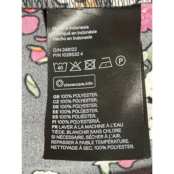 H&M Defined Shoulder Crew-Neck Long Sleeve Multicolor Black Floral  XL Fairy - Picture 7 of 8